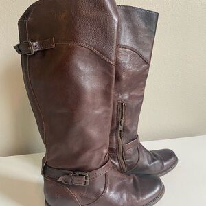 Frye Brown Leather Riding Boots - Extended Calf